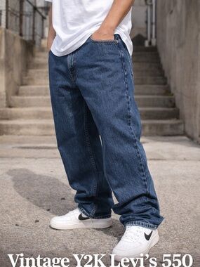 Vintage Levi’s 550 Jeans 42x32 Relaxed Fit Baggy Y2K Streetwear Denim